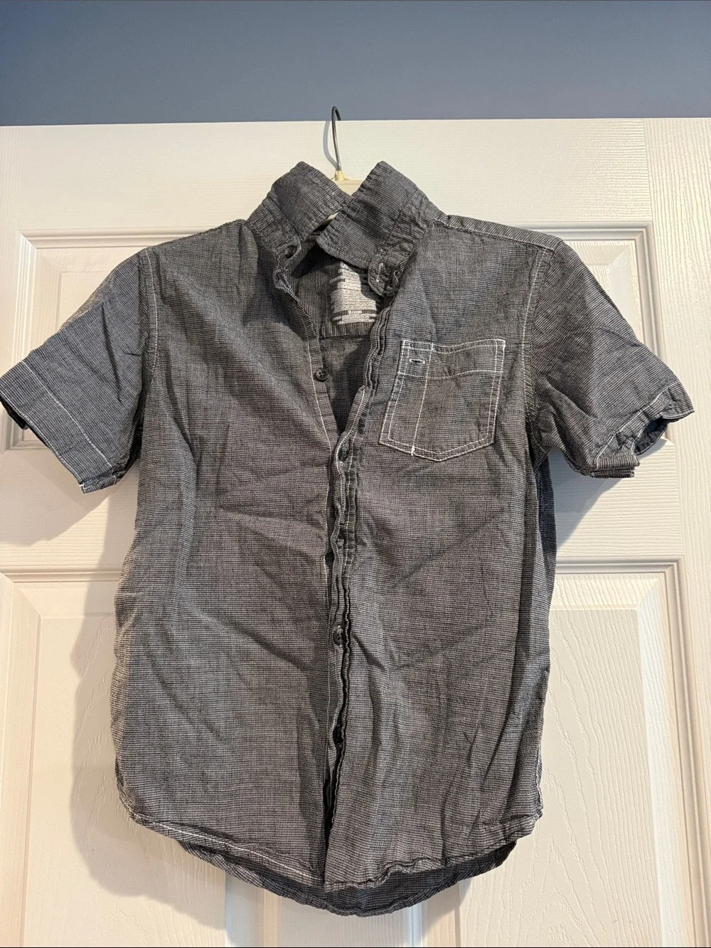 wonder nation Short-Sleeve Button-Down Shirt - Gray